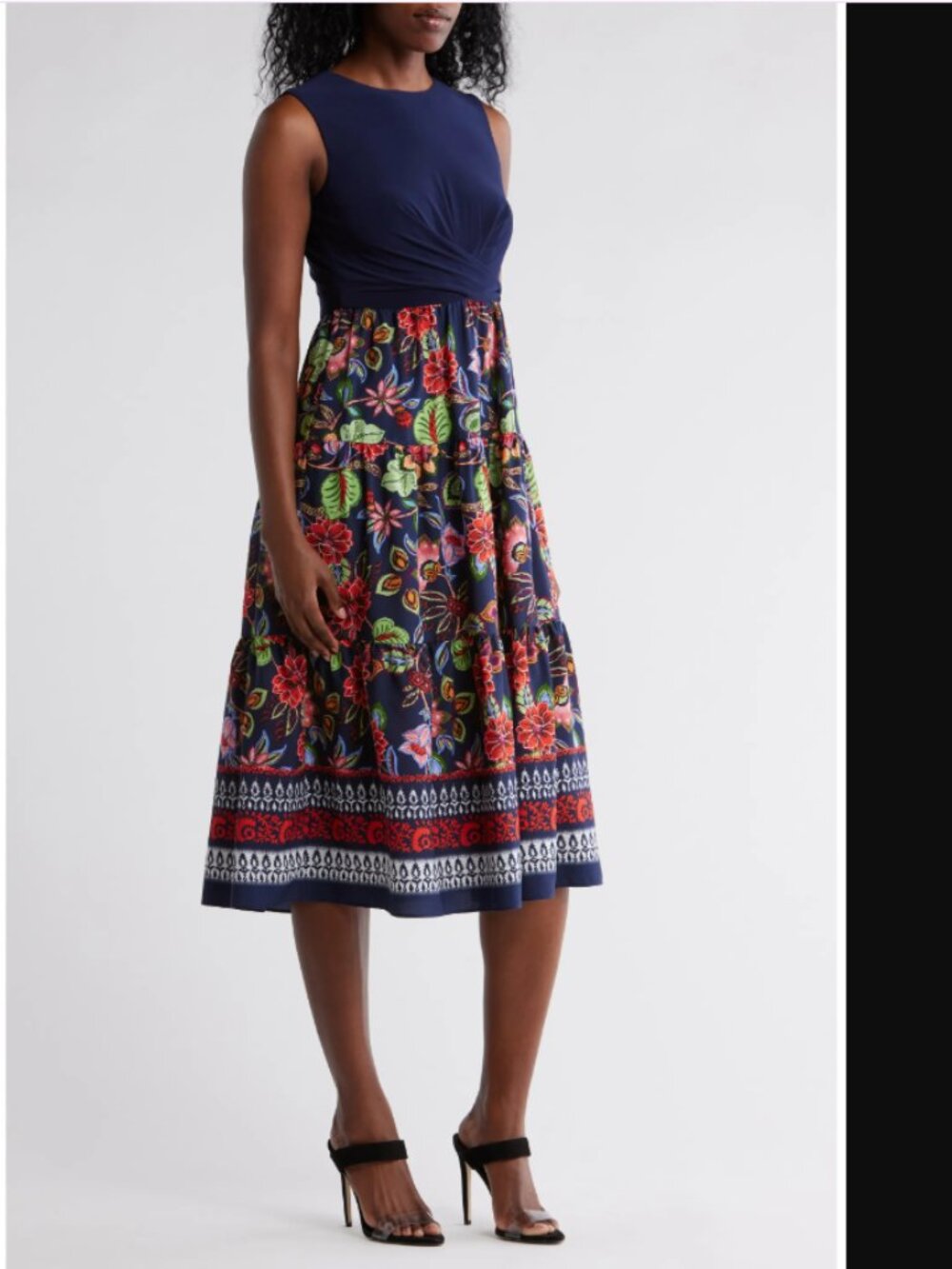 Vince Camuto Tiered Fit & Flare Midi Dress XS